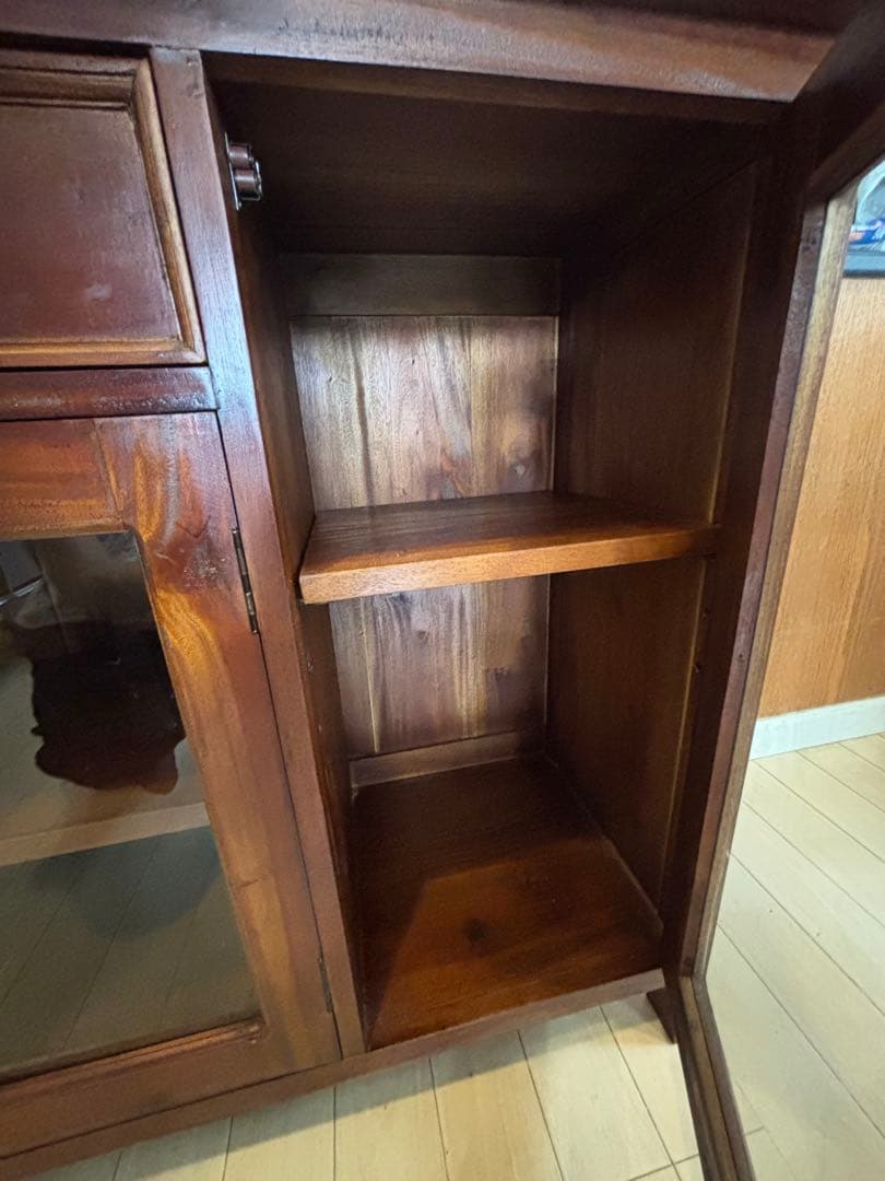 【値下げ】キャビネット リビング収納 本棚 食器棚 飾り棚 木製