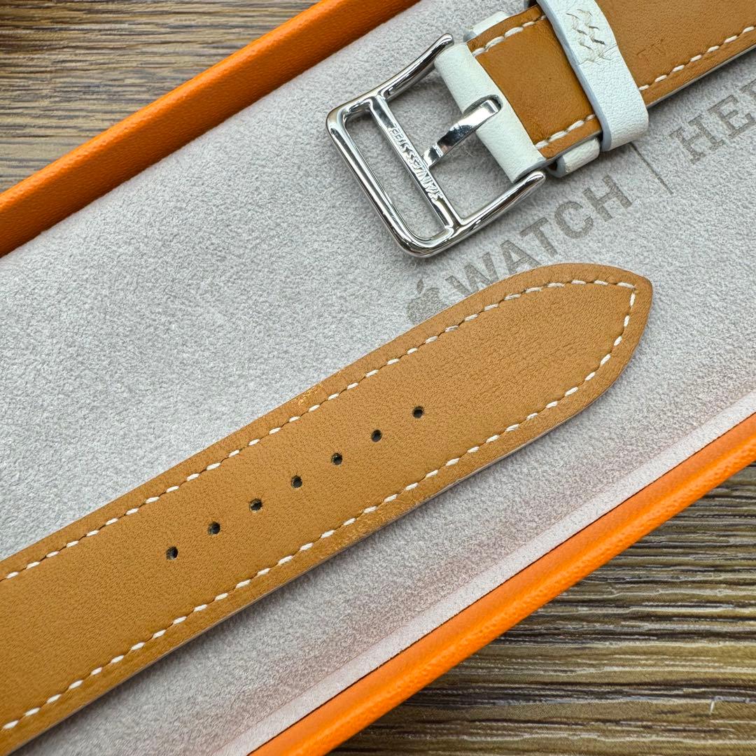 2531 Apple Watch エルメス　ホワイト　白　レザーバンド　41㎜