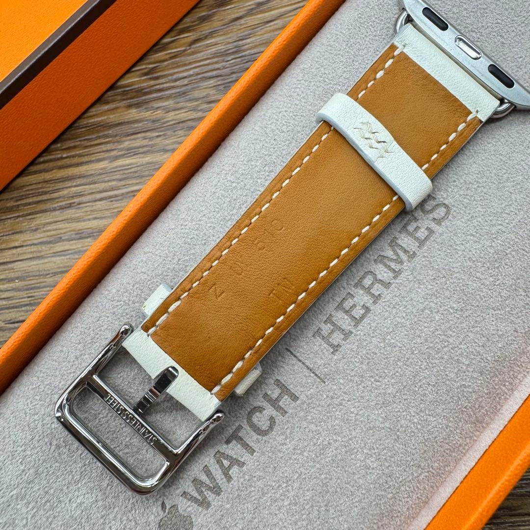 2531 Apple Watch エルメス　ホワイト　白　レザーバンド　41㎜