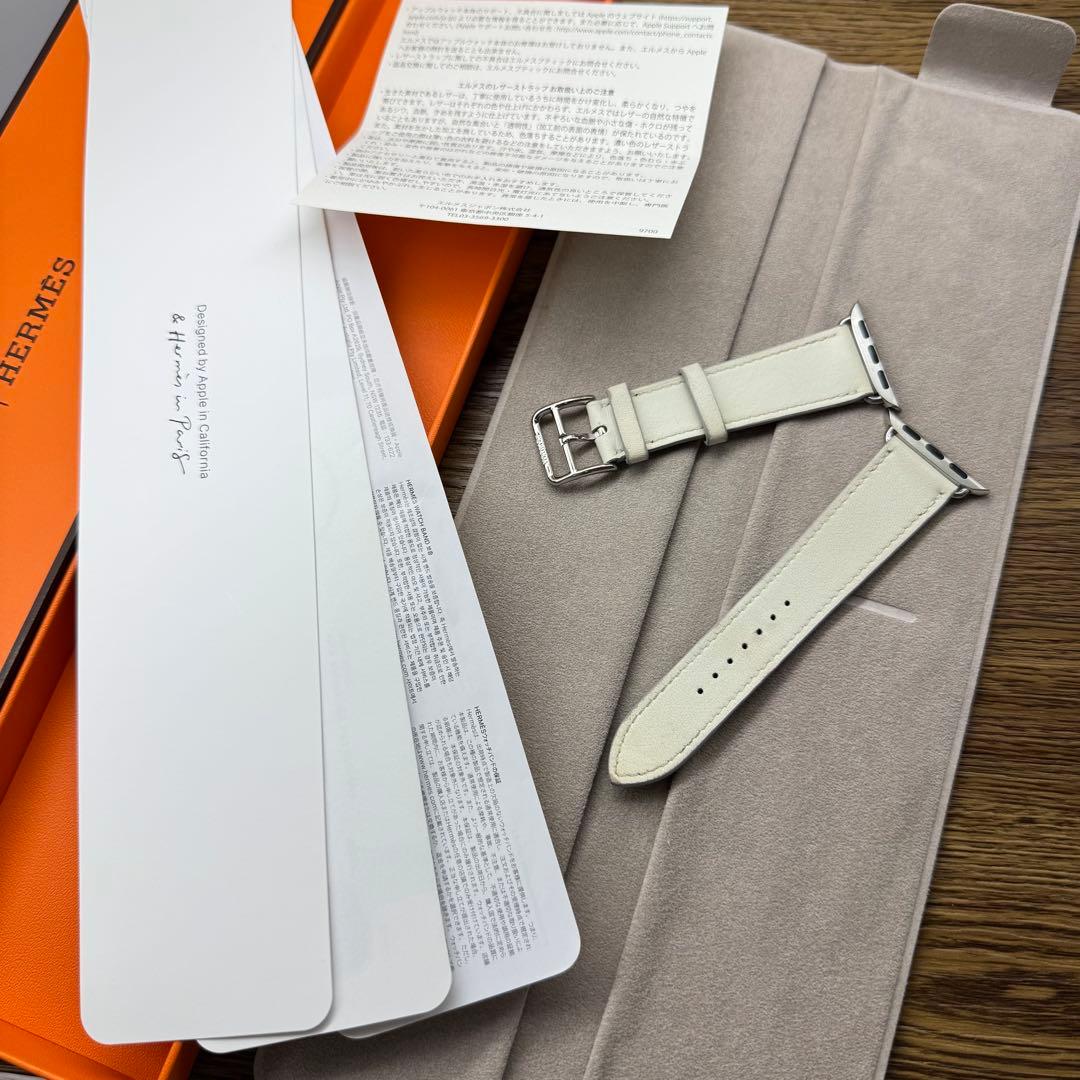 2531 Apple Watch エルメス　ホワイト　白　レザーバンド　41㎜