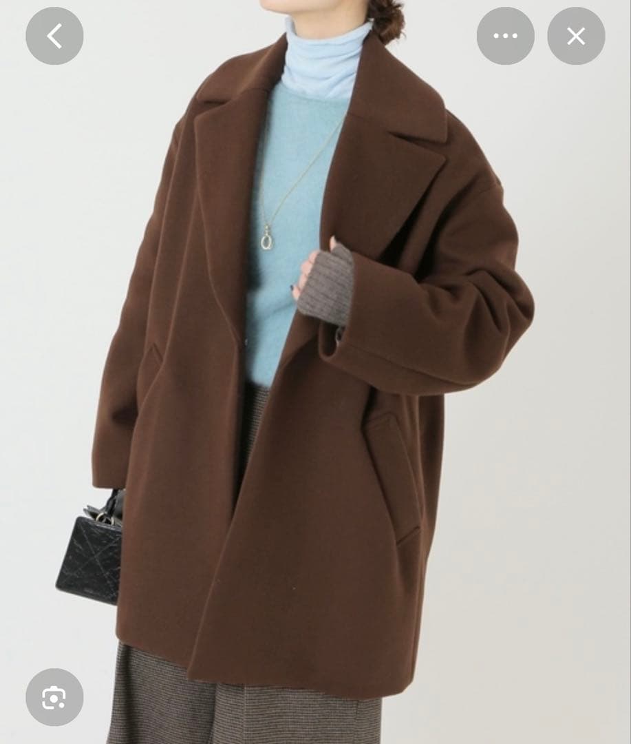 IENA manteco コクーンショートコート　ブラウン