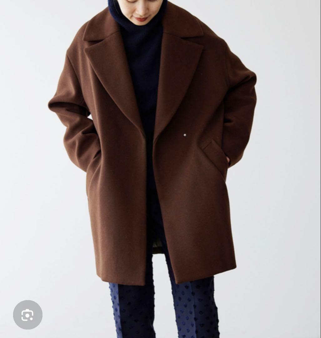 IENA manteco コクーンショートコート　ブラウン