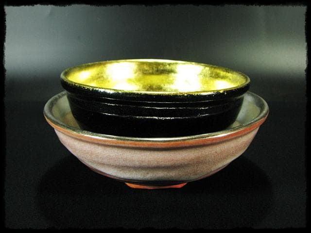 即中斎好 嶋台 茶碗 金銀一双 佐々木 昭楽 茶道具 f236