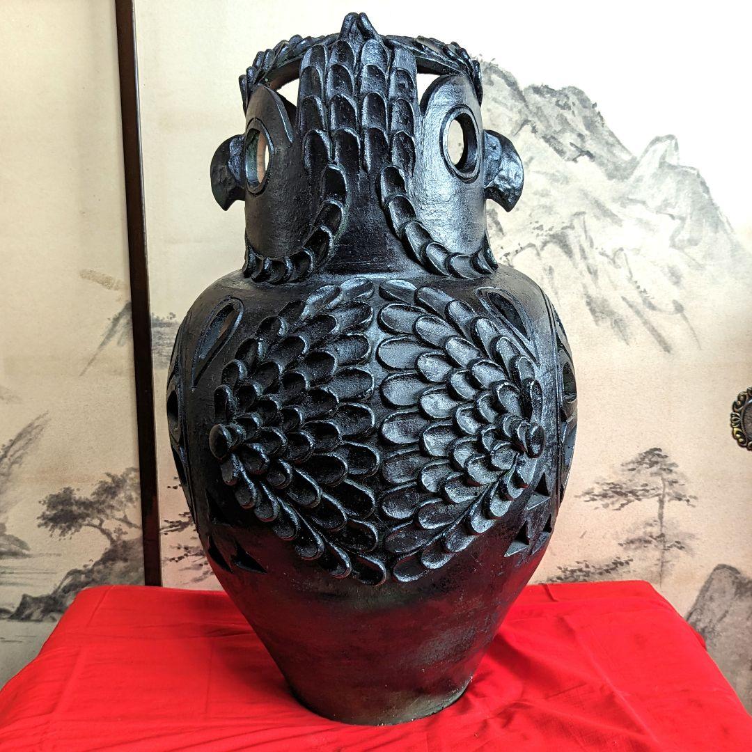 ふくろう　縁起物　置物　燈籠