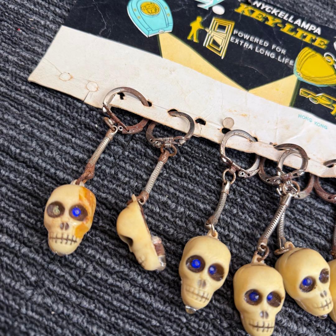 キーホルダー ドクロ 髑髏 骨 レトロ 当時物 ジャンク まとめて 大量