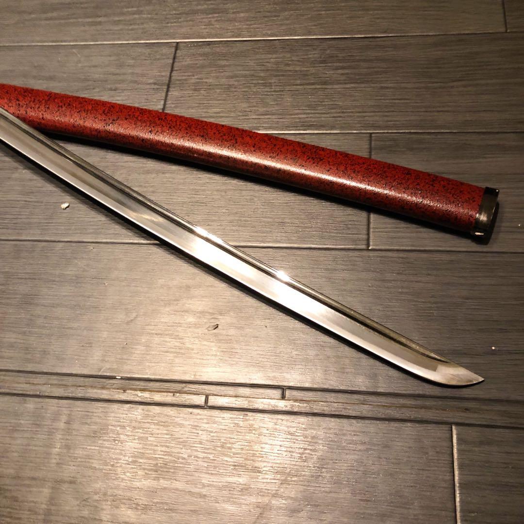 高級模造刀　居合刀　樋入刀身　朱拵え　合金刀身　 刀