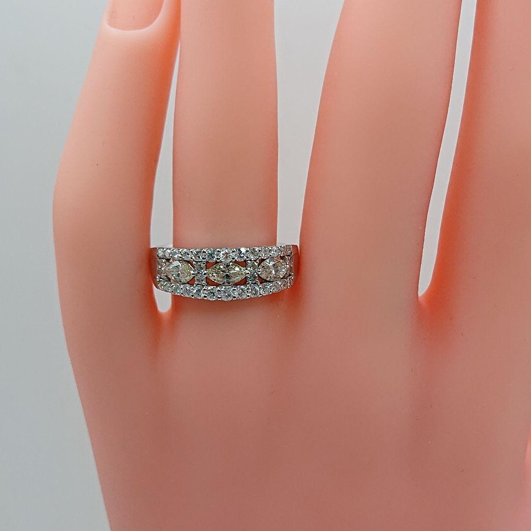 チョコママ様1カラット 真ん中マーキース 天然ダイヤモンドリング プラチナ900