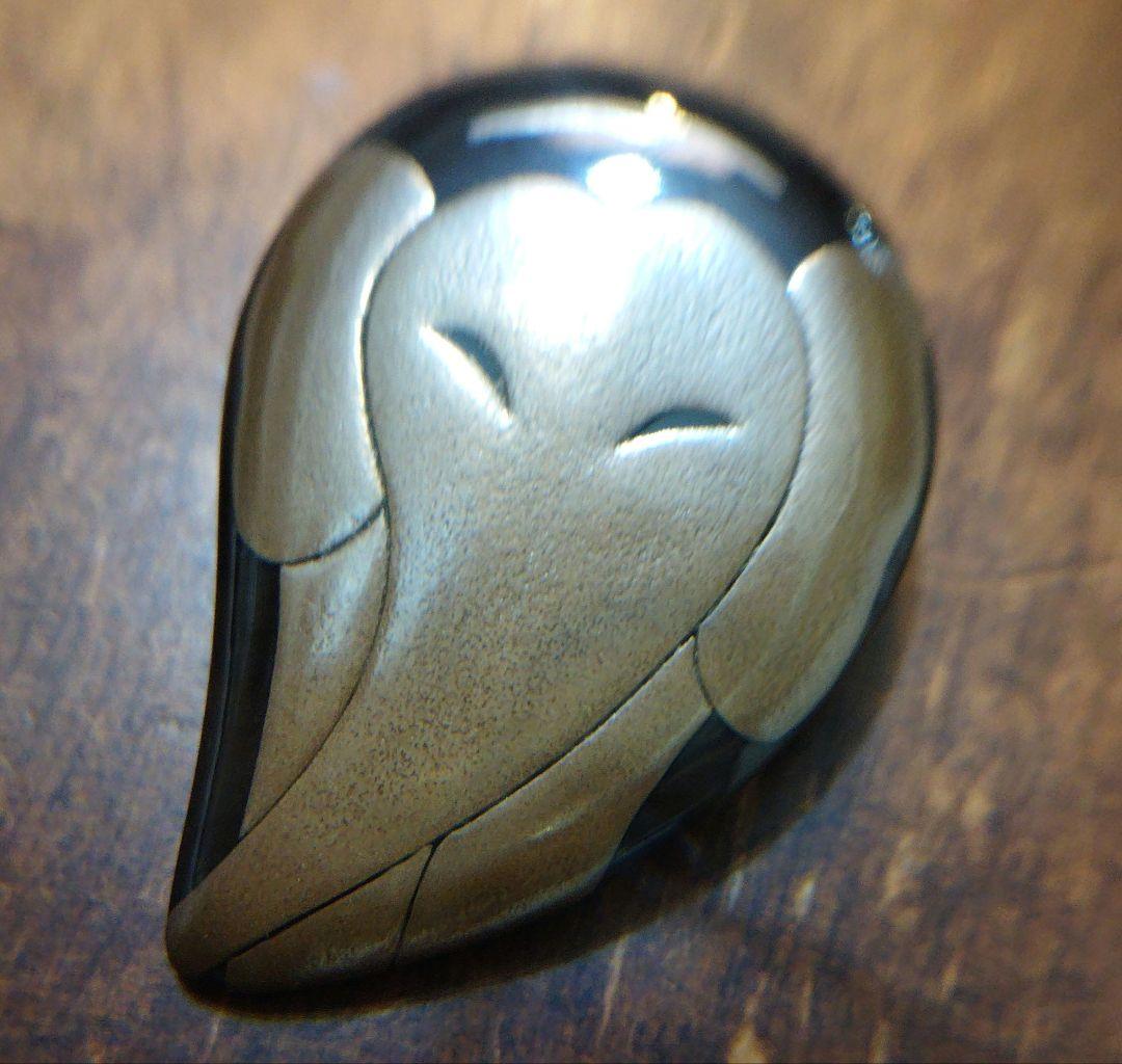 松田祥幹さんの蒔絵ブローチ兼用ペンダント　水牛の角　銀　シルバー　漆