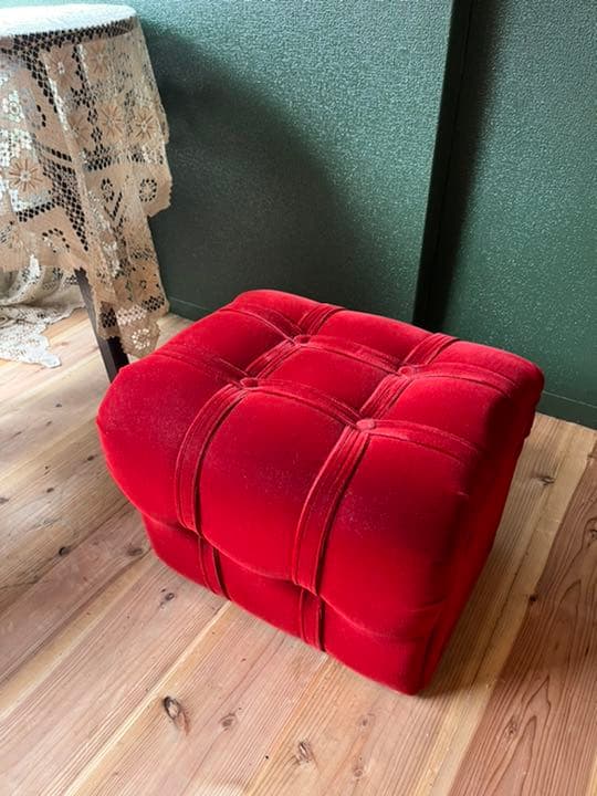 赤 椅子 スツール インテリア アンティーク ビンテージ 昭和レトロ 当時物