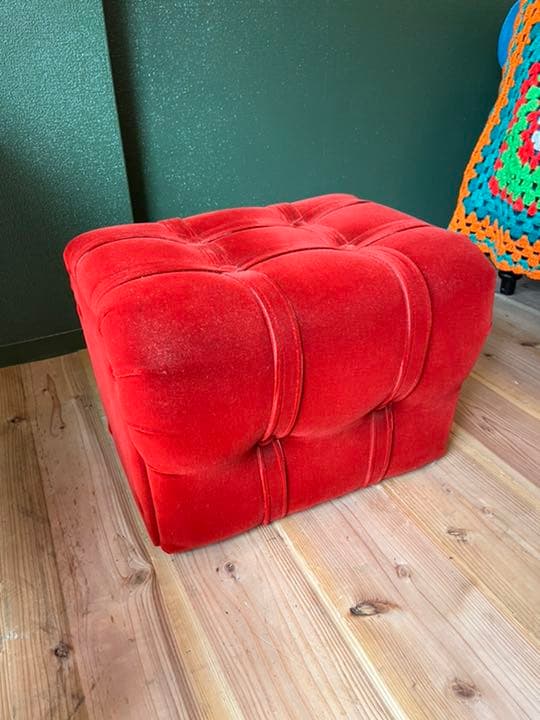 赤 椅子 スツール インテリア アンティーク ビンテージ 昭和レトロ 当時物