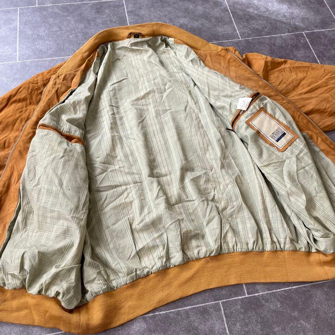 本革 ヴィンテージ スエードレザーブルゾン ユーロ古着 キャメル 56