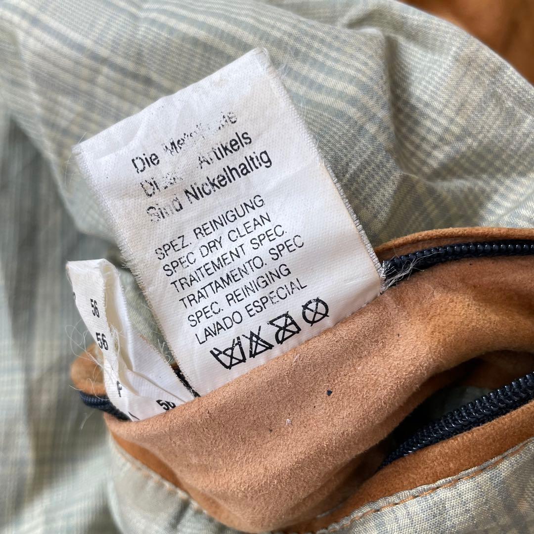 本革 ヴィンテージ スエードレザーブルゾン ユーロ古着 キャメル 56