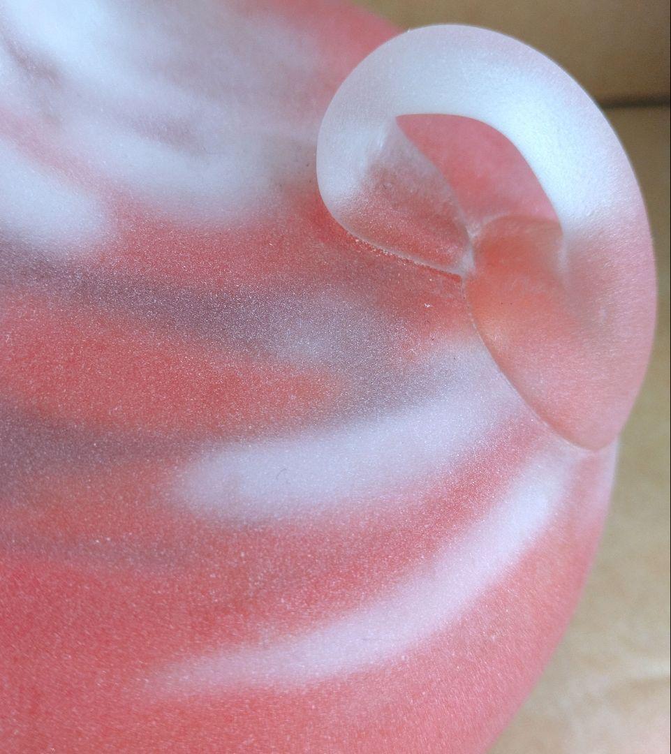 【本物保証】藤田喬平 手吹 花瓶(赤系,耳付) 共箱 美品