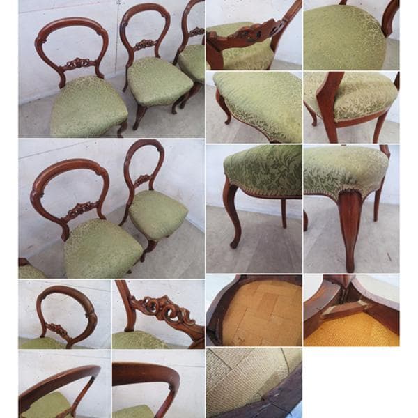 美品■フレンチアンティーク■バルーンバック■ダイニングチェア■4脚セット