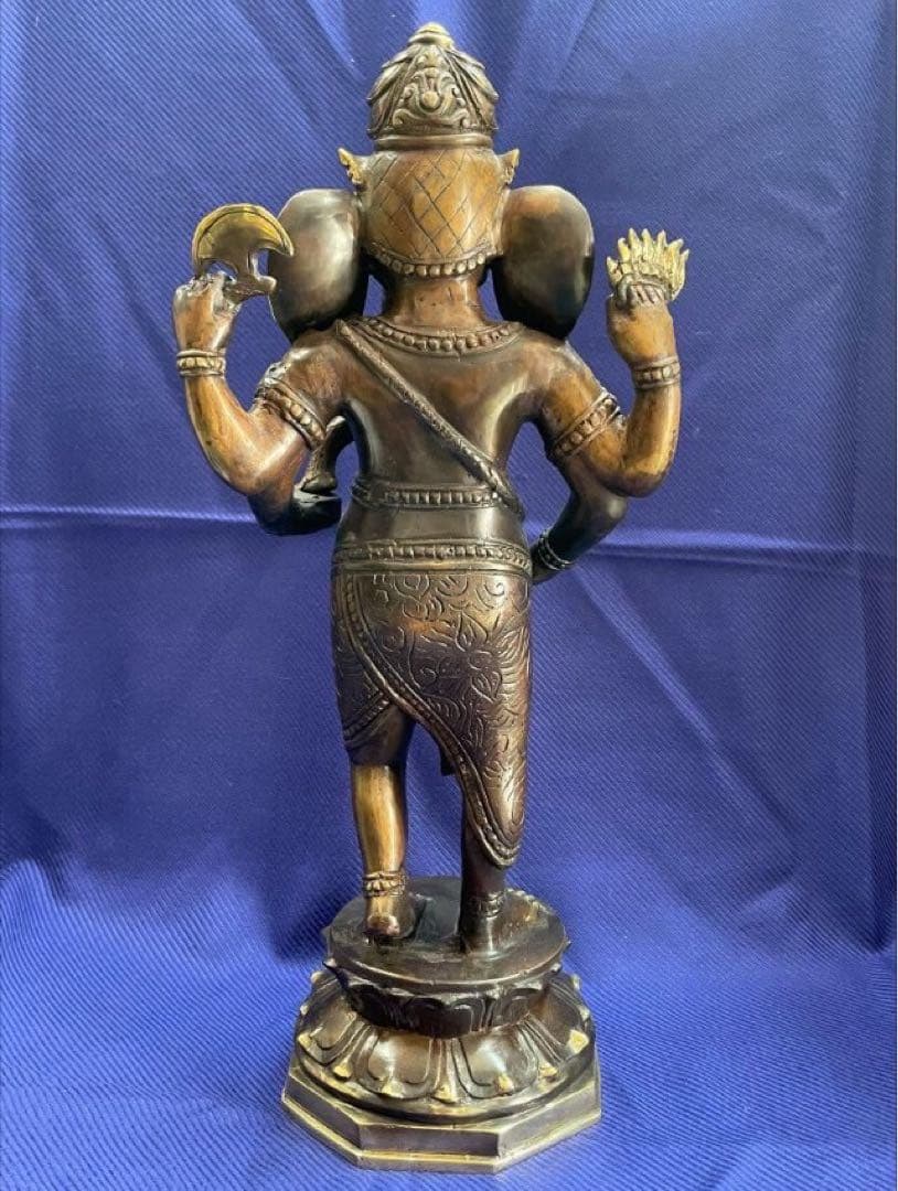 特大　ガネーシャ像　風水置物　ブロンズ　真鍮　アンティーク☆