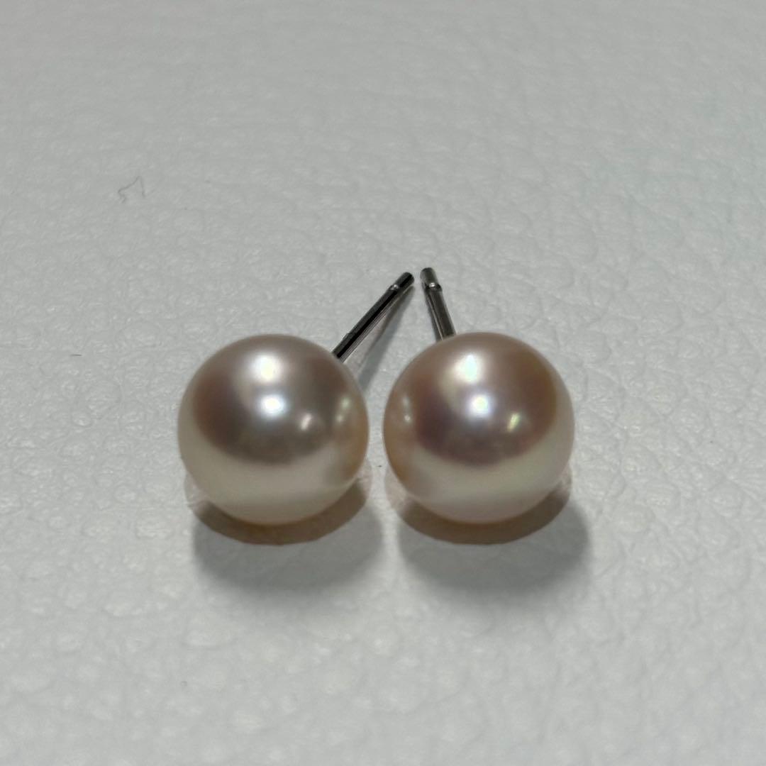 535 パールピアス　あこや真珠　7.9mm