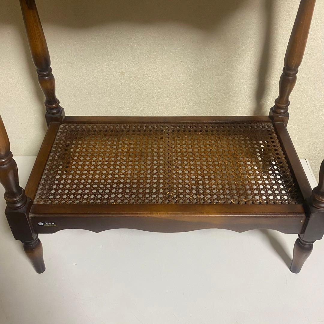 長期自宅保管品 オールドカリモク サイドテーブル 花台 電話台 旧カタカナロゴ