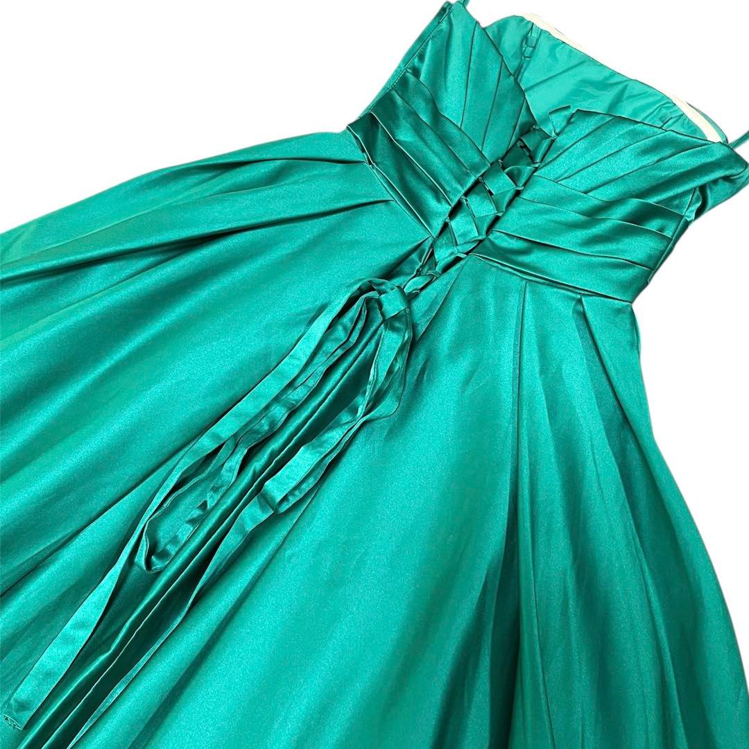 人気完売品✨ファインフェザーズ　ロングドレス　11号　演奏会　お花　グリーン