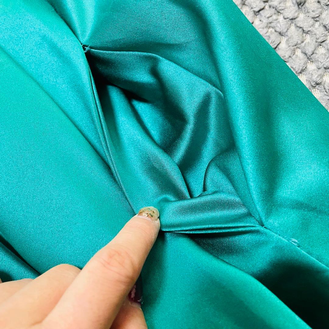 人気完売品✨ファインフェザーズ　ロングドレス　11号　演奏会　お花　グリーン