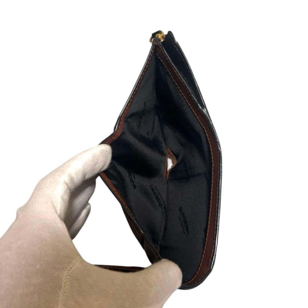 人気　美品　バーバリー　折り財布　PVC　マルチカラー　ストライプ　ノバチェック