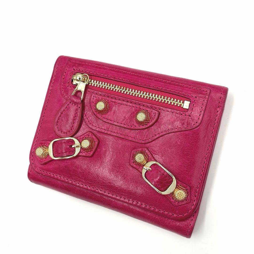 BALENCIAGA バレンシアガ シティ 三つ折り財布 コンパクト ピンク
