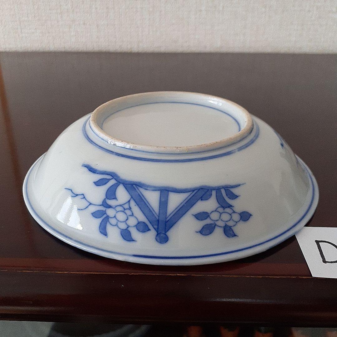 印判皿　小皿　鍋島写し　七壺文　上手　４枚＋おまけ　有名品　とろとろガラス