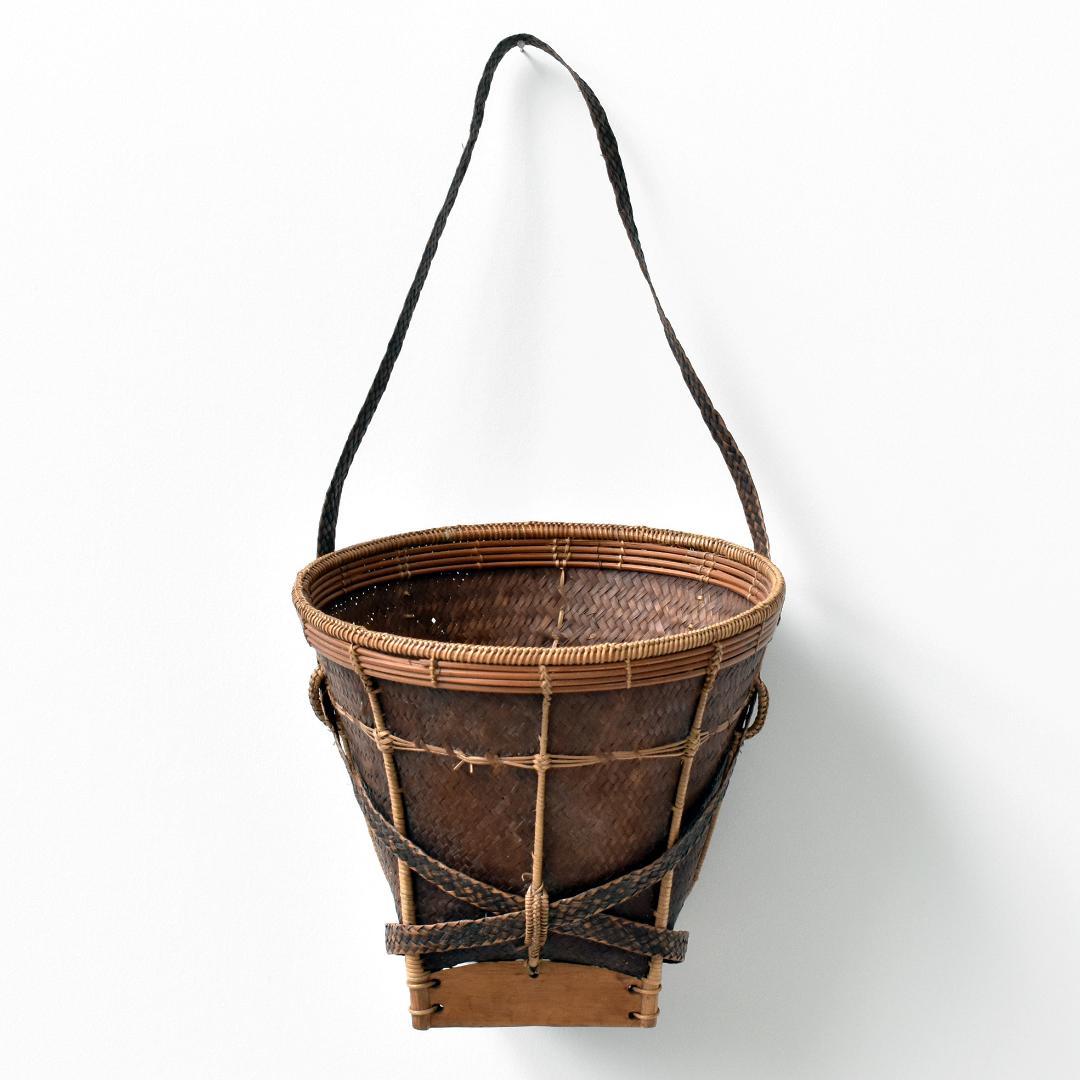 山岳少数民族 ラタン竹編籠 バスケット 竹かご 椀籠 バスケット古民芸 民藝