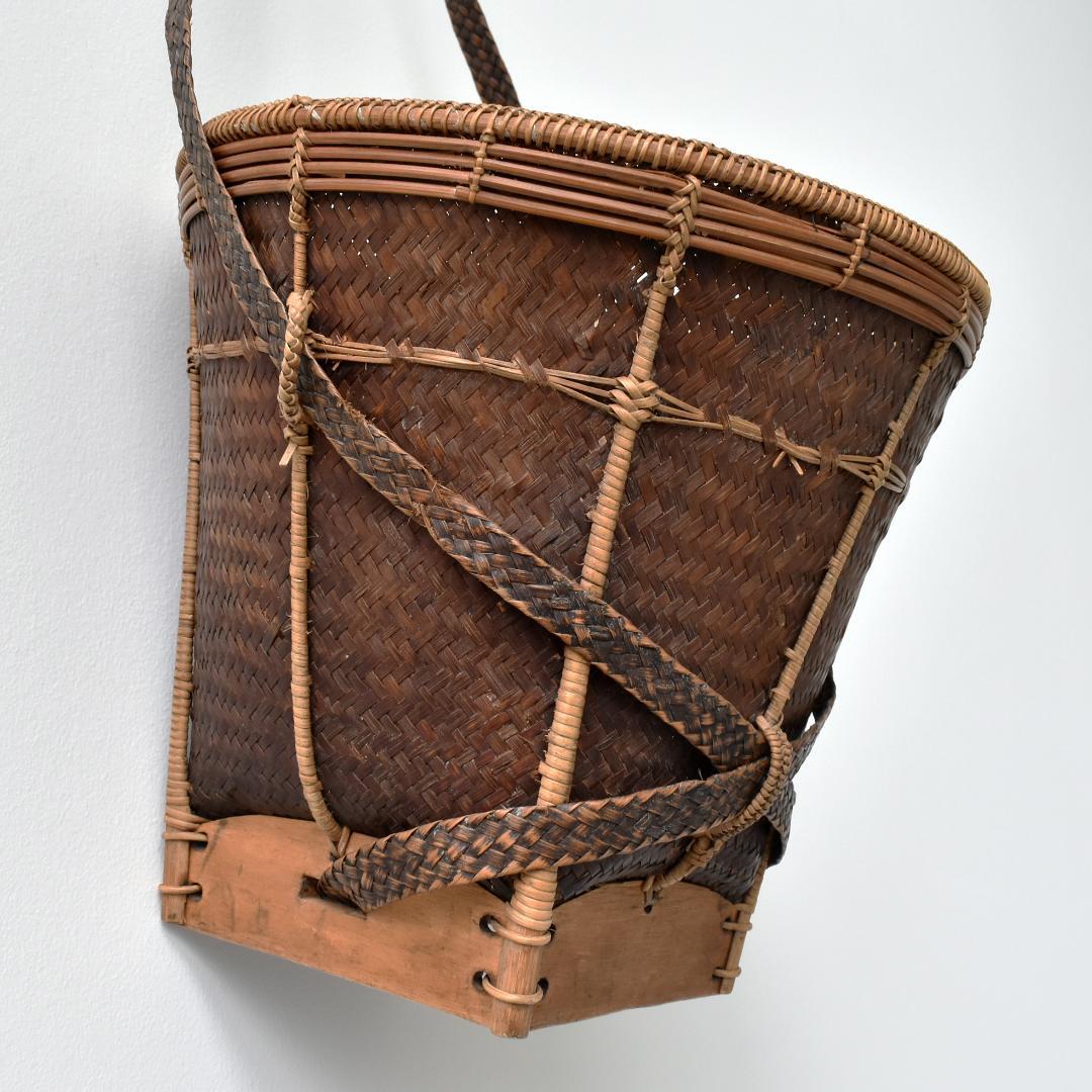 山岳少数民族 ラタン竹編籠 バスケット 竹かご 椀籠 バスケット古民芸 民藝