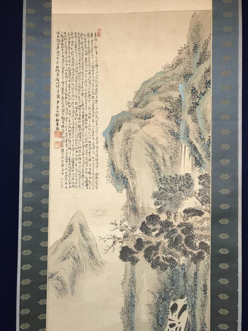 【真作】竹邨/赤壁画賛/山水人物画賛/掛軸/名家伝来/AB-893