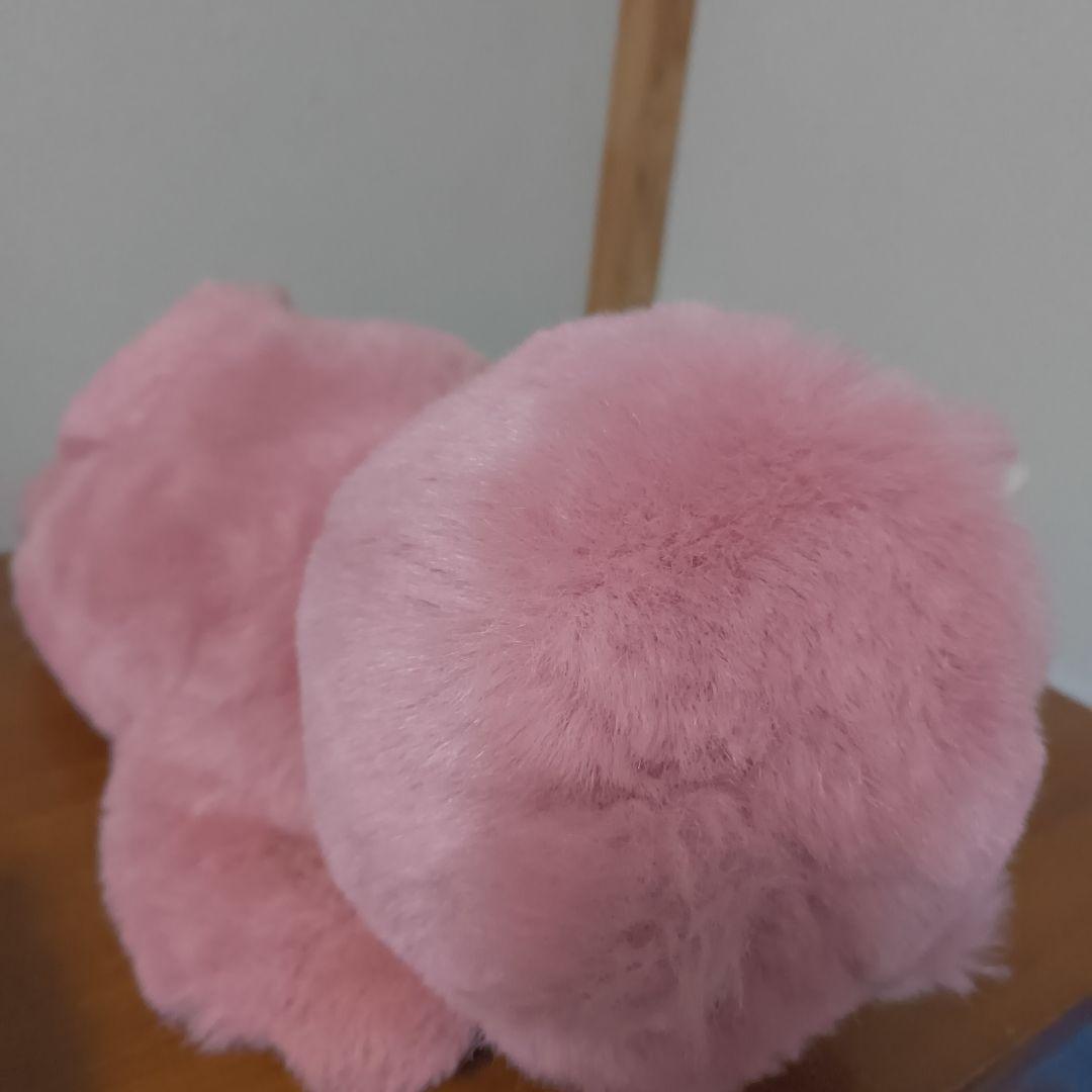 ぬいぐるみの三英 たぬき 昭和レトロ　あらいぐま　当時物　ピンク色　日本製