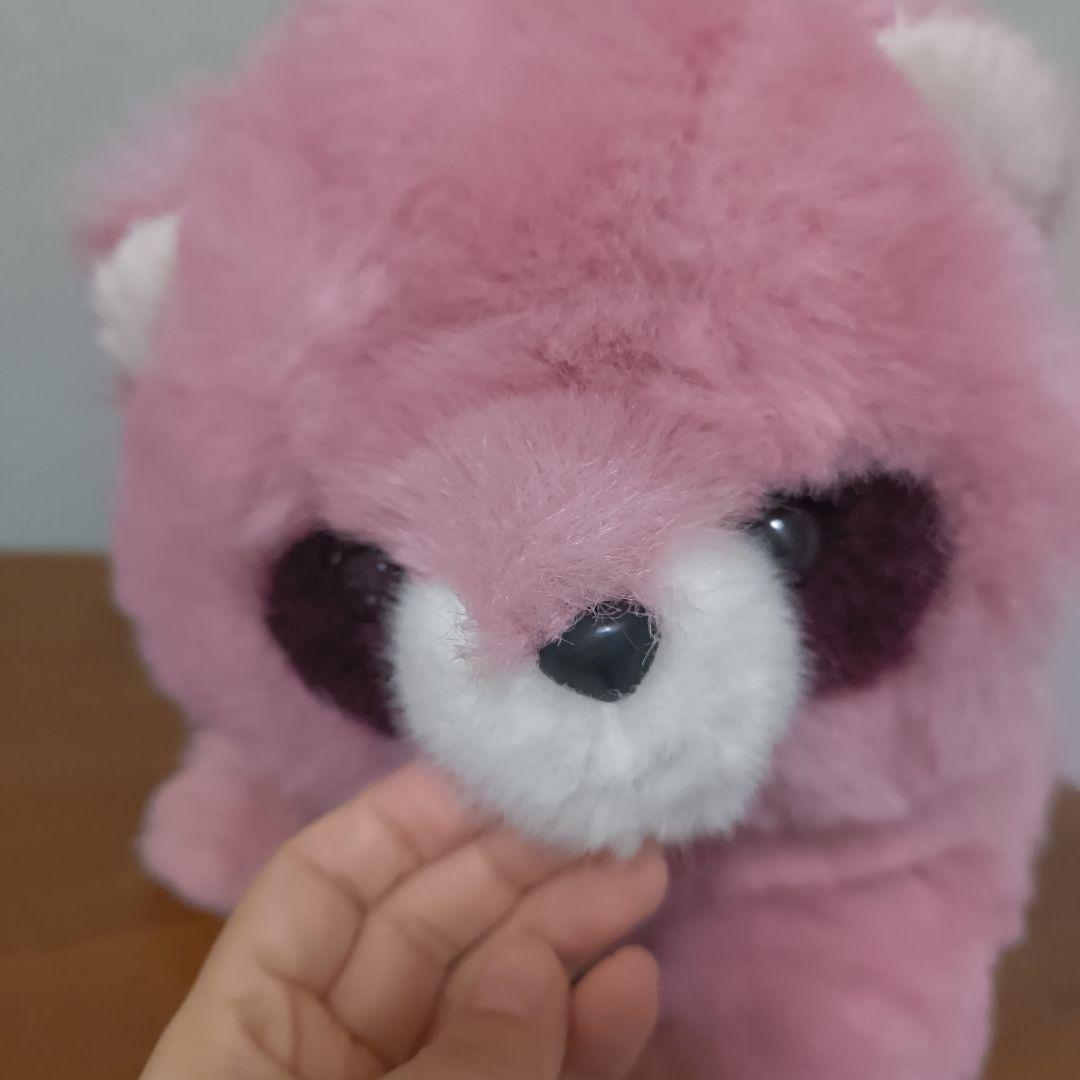 ぬいぐるみの三英 たぬき 昭和レトロ　あらいぐま　当時物　ピンク色　日本製