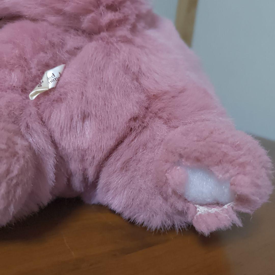 ぬいぐるみの三英 たぬき 昭和レトロ　あらいぐま　当時物　ピンク色　日本製