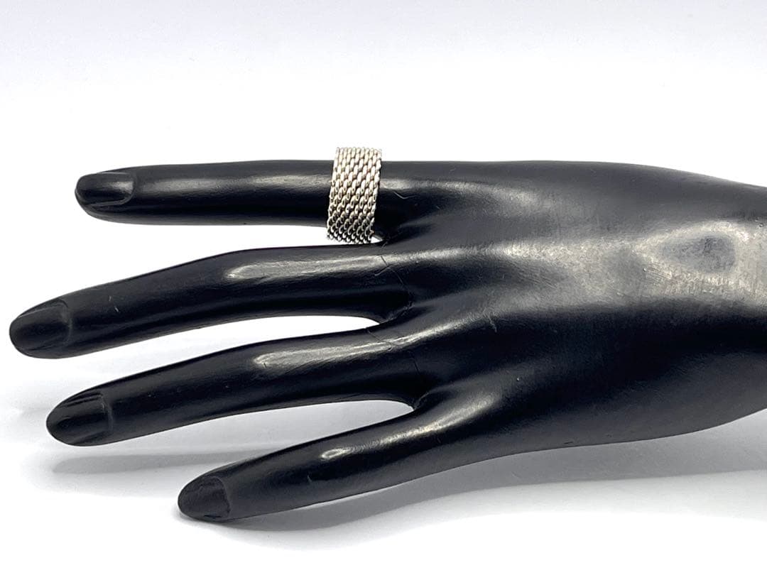 c892 オールド　ティファニー　サマセット　メッシュ　リング　925 約9号