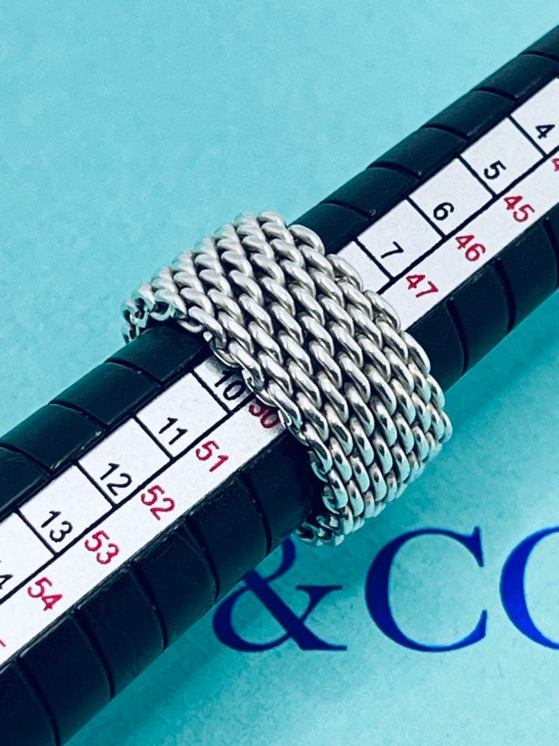 c892 オールド　ティファニー　サマセット　メッシュ　リング　925 約9号