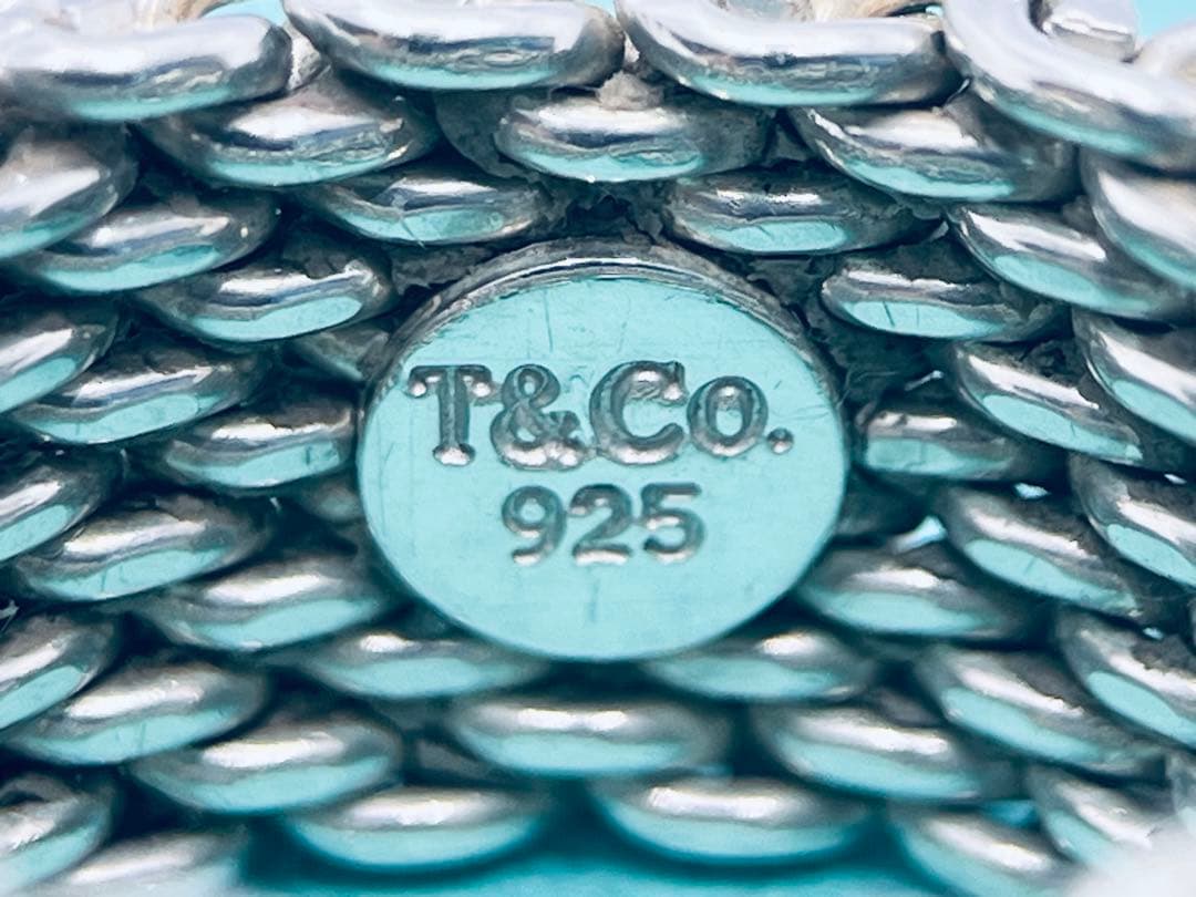 c892 オールド　ティファニー　サマセット　メッシュ　リング　925 約9号