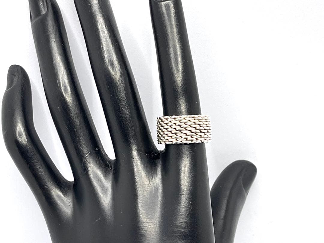 c892 オールド　ティファニー　サマセット　メッシュ　リング　925 約9号