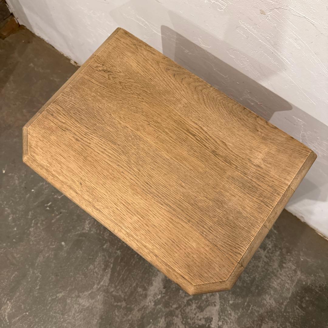 ヴィンテージ　木製サイドテーブル　引き出し／扉収納付き　剥離