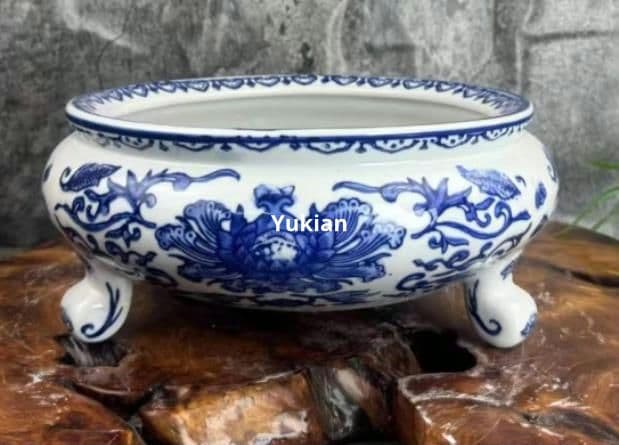 青花磁陶鉢 磁器 花碗 盆栽鉢 植木鉢 小品盆栽鉢 大品盆栽鉢