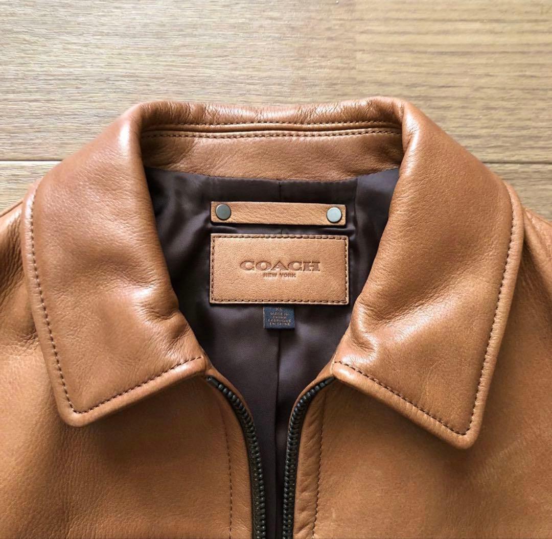COACH レザージャケット キャメル 牛革 XS メンズ　レディース