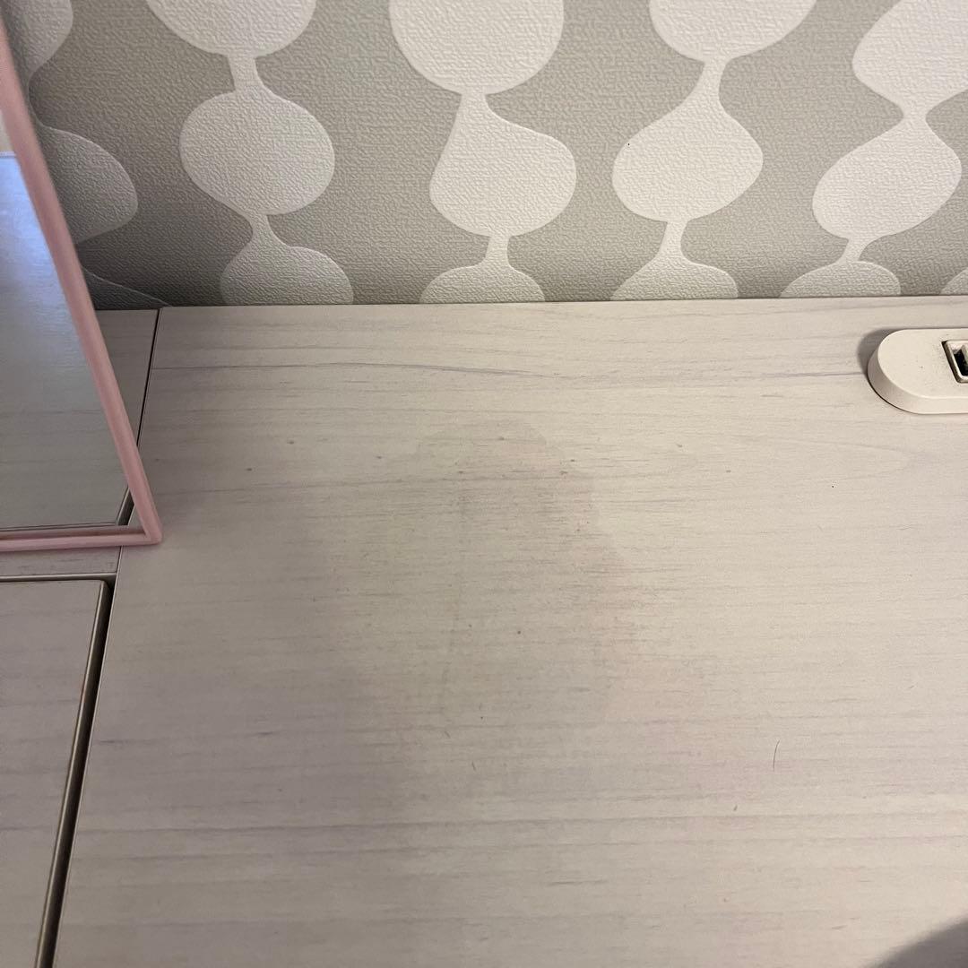 【送料なし】ホワイトドレッサー/鏡・椅子付