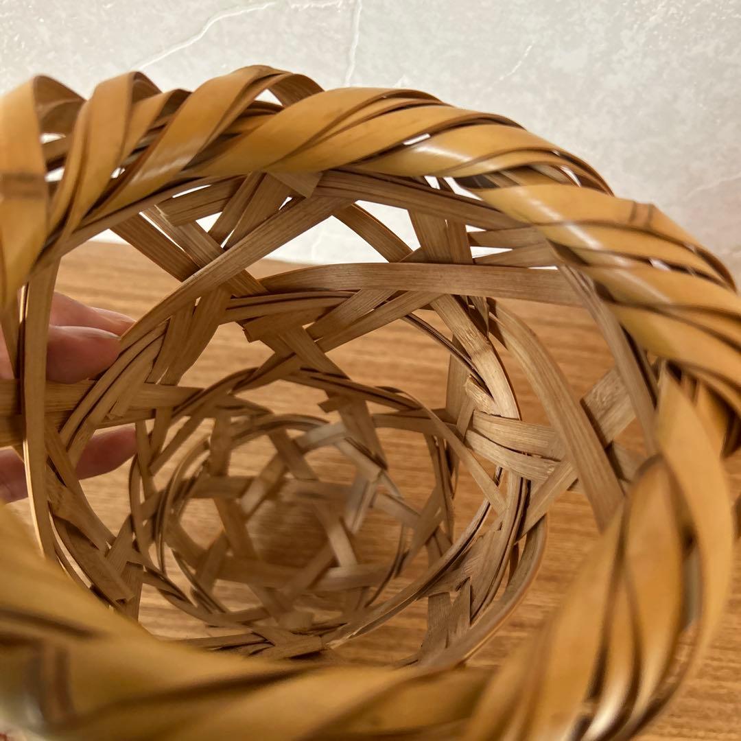 浪華　鈴木玩々斎　花篭　茶道具　掛花入　竹