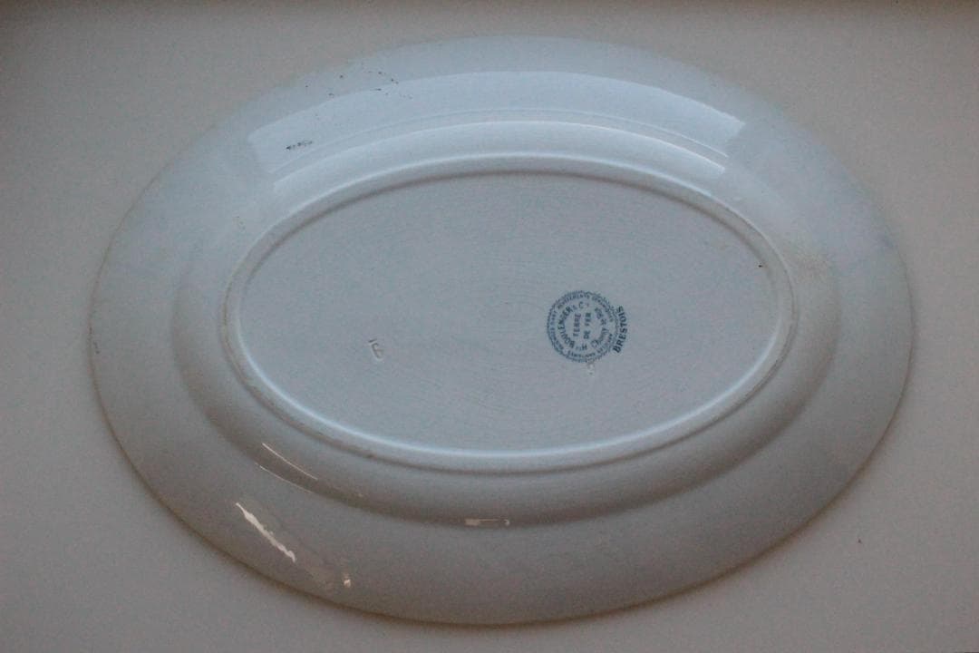 フランスアンティーク/ショワジールロア・バラのオーバルプレート