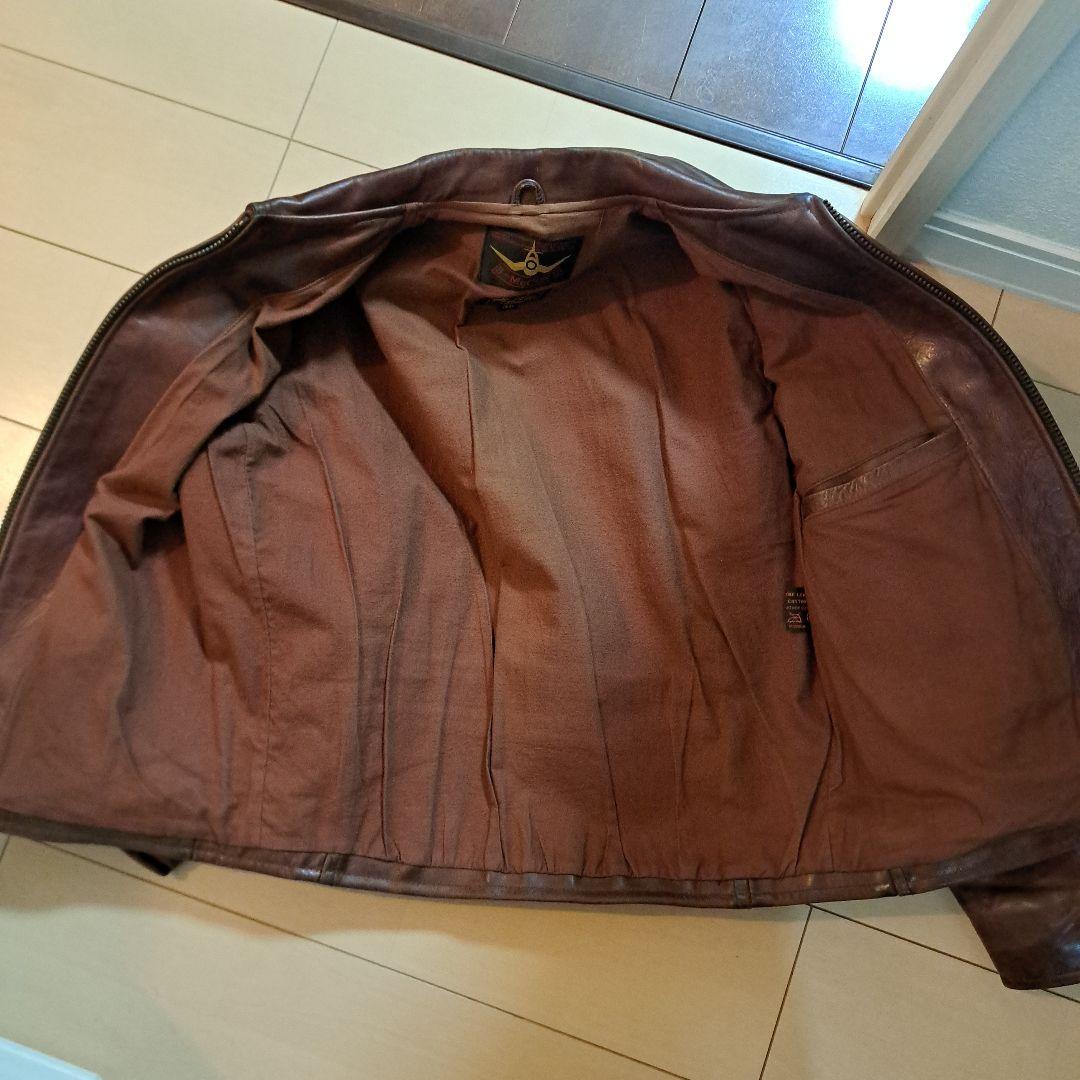 B-McCOY'S ブラウン シングルライダースジャケット 36