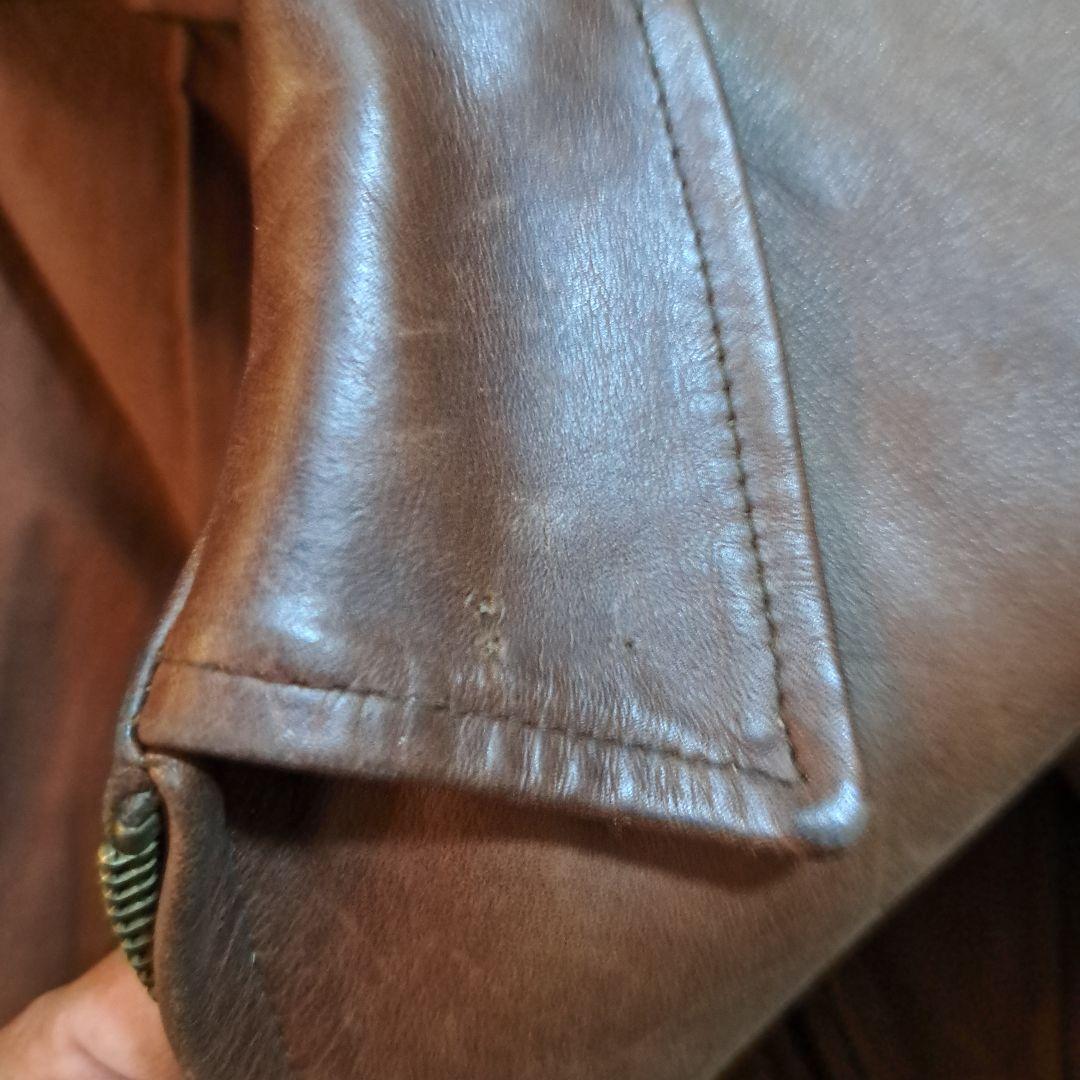 B-McCOY'S ブラウン シングルライダースジャケット 36