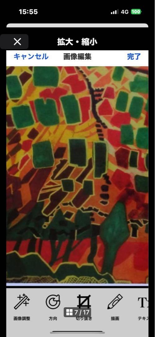 作者名 片岡球子 画題( 赤富士 ) 日本画( 複製 ) 作品状態良好