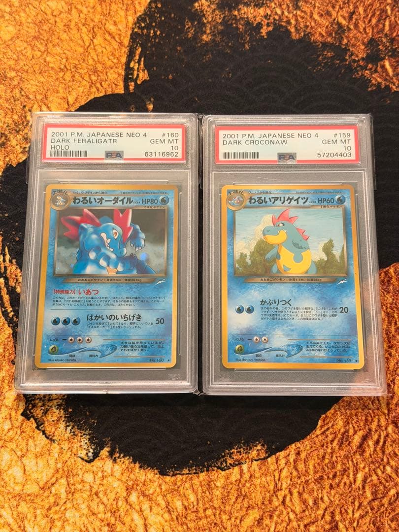 PSA10 旧裏 わるいオーダイル わるいアリゲイツ 進化ライン セット