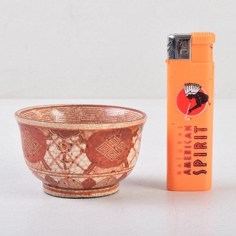 九谷焼　古九谷　八郎手赤絵金彩　煎茶碗　ぐい呑　五客　M　R9168