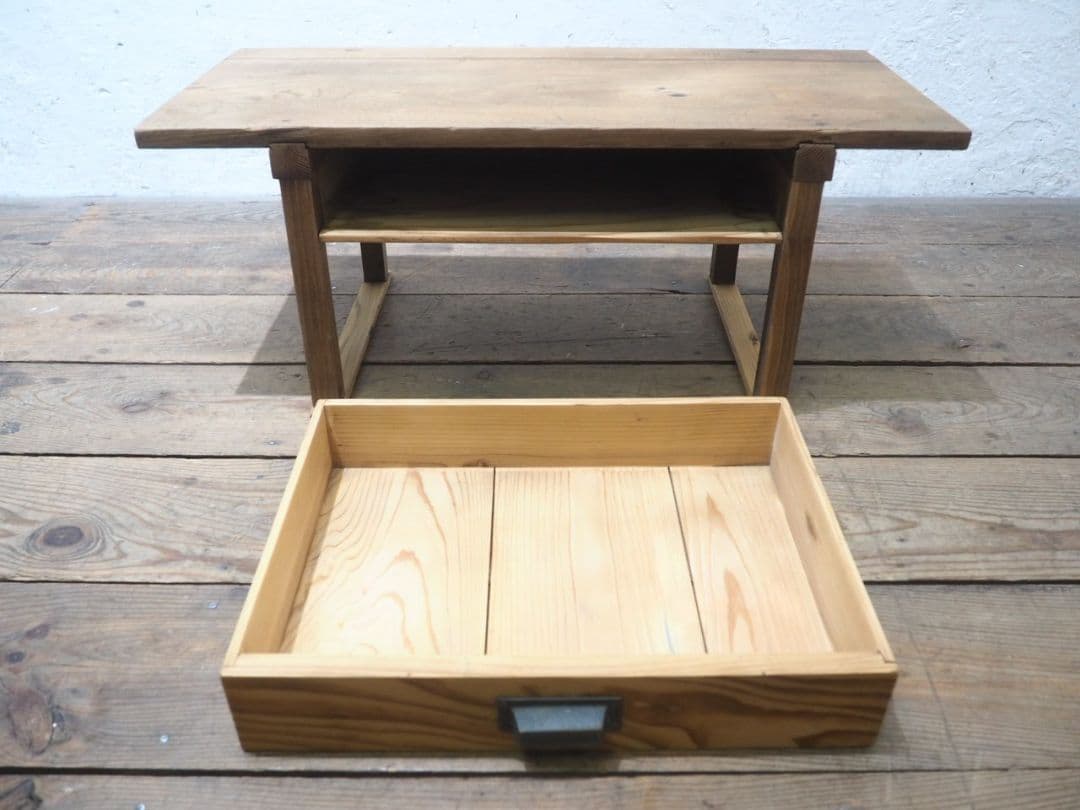 1257 　アンティーク　杉の文机　ローテーブル　陳列台　デスク　古家具　レトロ