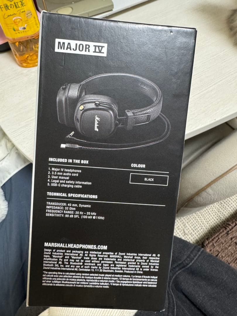 Marshall ワイヤレスヘッドホン ブラック