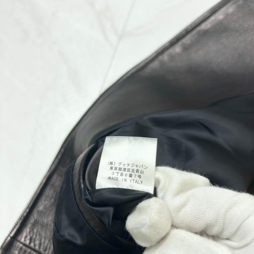 極美品 グッチ シングルライダース カウレザー ジャケット トムフォード期 46